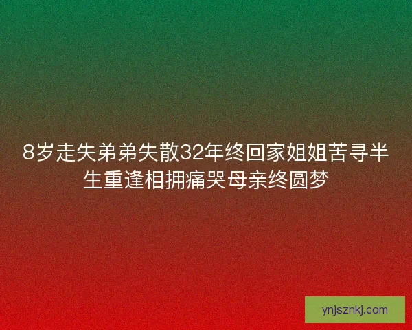 8岁走失弟弟失散32年终回家姐姐苦寻半生重逢相拥痛哭母亲终圆梦 8岁走失弟弟失散32年终回家姐姐苦寻半生重逢相拥痛哭母亲终圆梦