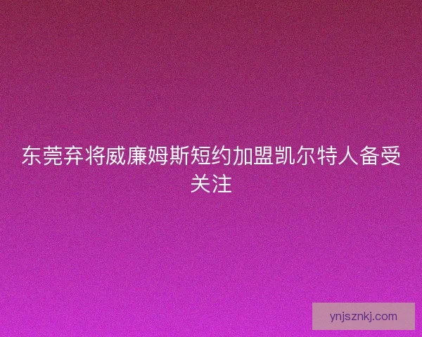 东莞弃将威廉姆斯短约加盟凯尔特人备受关注 东莞弃将威廉姆斯短约加盟凯尔特人备受关注