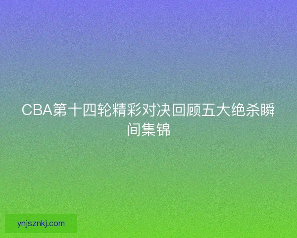 CBA第十四轮精彩对决回顾五大绝杀瞬间集锦 CBA第十四轮精彩对决回顾五大绝杀瞬间集锦